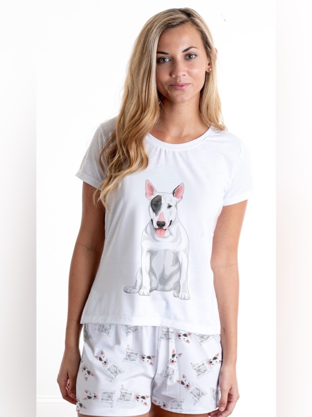 Bullterrier pajama set for women, Bullterrier doggy pjs, puppy outfit, Bullie pj